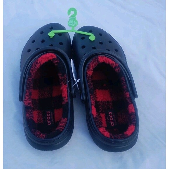 Crocs Classic Lined Buffalo Check Clog Black US Men's Size 10 Women's 12 NEW - Picture 3 of 5